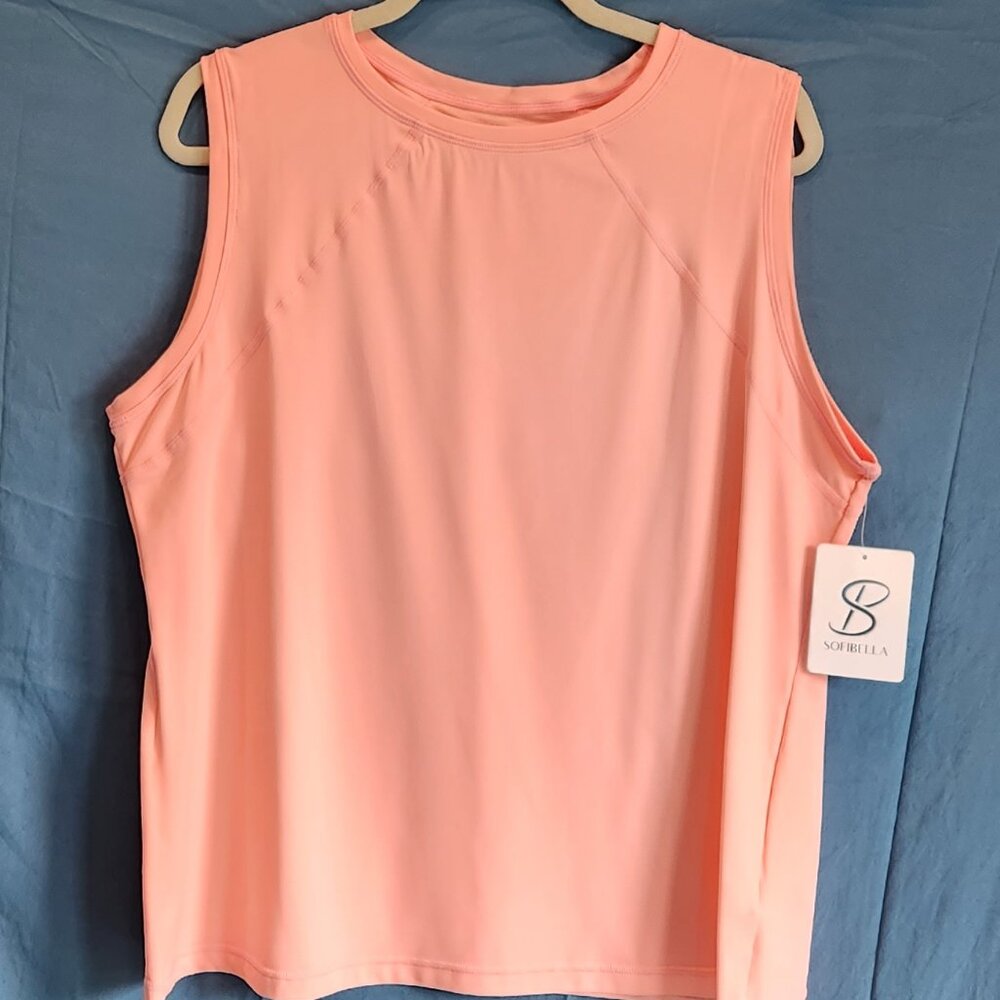 SOFIBELLA - NWT Women's Sleeveless Top - UV Colors - 2X - Bubble